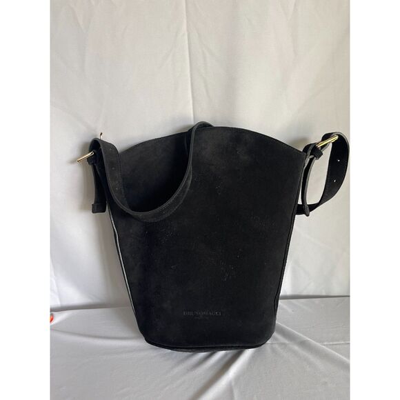 Bruno Magli Black Suede Bucket Bag – Made in Italy - Picture 2 of 9